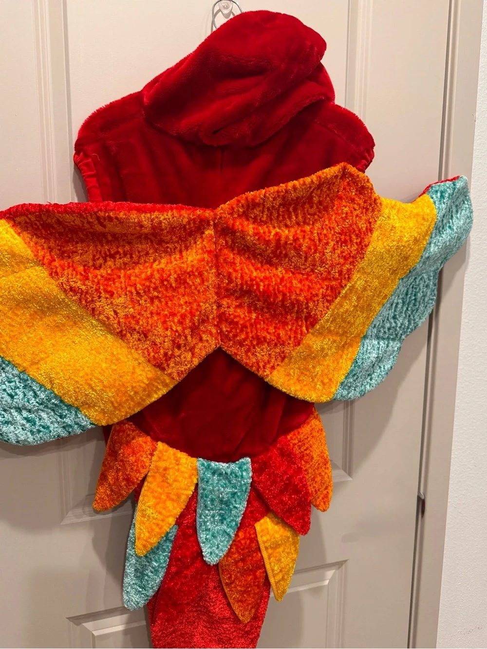 Vintage Chosun Kids Plush Scarlet Parrot Bird Halloween Costume Sz 7-8 XL